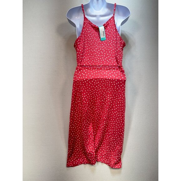 41 Hawthorn Annora Womens Faux Wrap Knit Dress Size MP Red Polka Dots Summer NWT - Picture 10 of 14